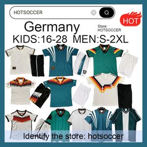 Deutschland Retro Man und Kinder Fußball -Trikot -Heimweg Klinsmann Matthias Fußballhemden Kalkbrenner Littbarski Ballack 82 88 92 94 96 98 02 2004 2010 14 88 98 94 Hotsoccer