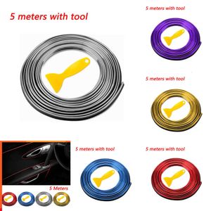 2024 5M Universal DIY Car Interior Decoration Moulding Trim Strips Car Dashboard Door Edge Decoration Strip With Scraper