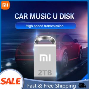 Kartlar Xiaomo Yüksek Kaliteli Flaş USB Yaratıcı Mini Metal USB Flash Sürücüler Gümüş İş Hediyeleri Hafıza Çubuğu 2TB 1TB 512GB