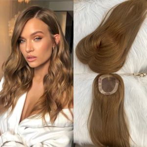 Closures Hair Topper Remy Human Hair Light Brown color Mono base 12*13cm Clip in Hair Piece Toppers