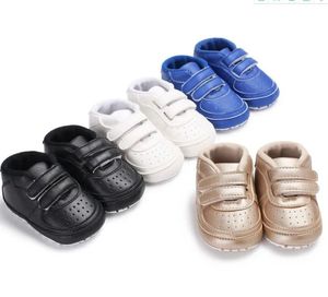PU skórzane dziewczynki dla dzieci Pierwsze spacerowicze niemowlę maluch 4 kolorowe sportowe sportowe miękkie buty trampki