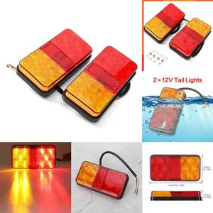 2024 2PCS LED Waterproof Tail Lights Kit RV Camper Trailer Truck Rear Turn Signal Lamp Number Light Light Reverse 12V