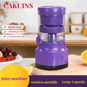 ジューサーCaukins Electrang Orange Juicer Lemon Juicer Squeezer USB Rechargeable Citrus Juicer Machines USB充電式ポータブルブレンダーY240418