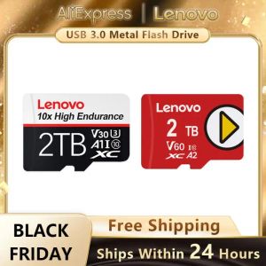 Schede Lenovo Card Classe 10 UHSI Micro TF SD Drive Flash Drive 2Tb 1Tb 512GB 256GB Mini SD TF Cards ad alta velocità C10 Spedizione gratuita