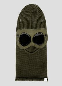 Goggle balaclava extra fino merino lã chapéu de tricô masculino capô de vento ao ar livre retém tampas de caveira de calor preto exército verde4574452