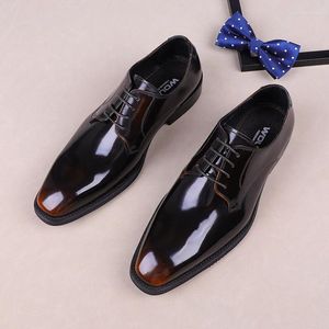 Dress Shoes Men's Leather Style Business Suits Laces Marriage High-grade Wedding Work Wear Love