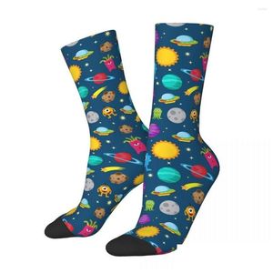 Mens Socks Happy Funny Bakteria Vintage Harajuku Doodle Alien Street Style Sömlös besättning Crazy Sock Gift Mönster tryckt Drop Delivery Dhlr6