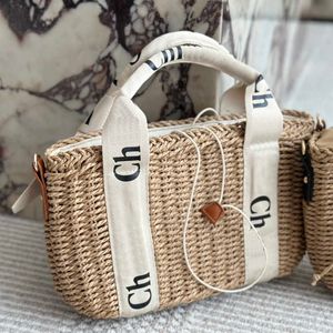 Viagem Woody Raffias embreagem Bolsa de praia de palha de luxo Terceira designer Shopper Basket Basce