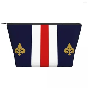 Kosmetische Taschen Fleur de lis Frankreich Französisch Flagge Reisetasche Fleur-de-Lys Lily Flower Make-up Toilettenorganisatorin Lady Ladet Laging Dopp Kit