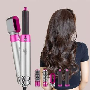 Glättchen nach Hause 5 in 1 Haartrockner Set nasse und trocken professionelles lockiges Haarglätter Styling -Werkzeug Haartrockner