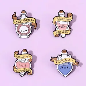 Broschen magische Tränke Emaille Pin Cartoon Flüssigkolimat Luck Amortentia Film Schmuck Zauberer Lapel für Fans Geschenke Großhandel Großhandel