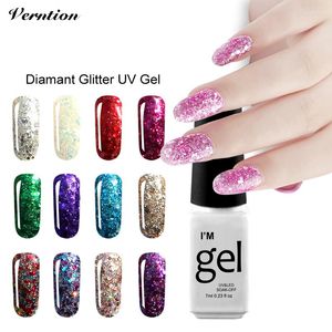 Tırnak Jel Toptan Oluşturma Lake Off Off Lake Vernis Yarı Kalıcı 3d Elmas Şanslı Renk Altın Glitter UV LED LEH