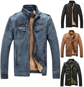 4xl Men Motorcycle Vintage Rock Roll Casual Leather Jacket Men Men осень дизайнерские байкерские карманы Pu Кожаные куртки2477287