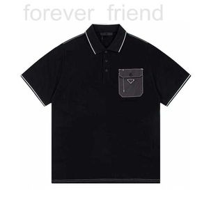 Männerpolos Designer korrekt und verifiziert Version von Trendy brandneues Männer -Polo -Shirt Kurzärmeled Revers Top Pearl Cotton Counter Quality Business Tujb