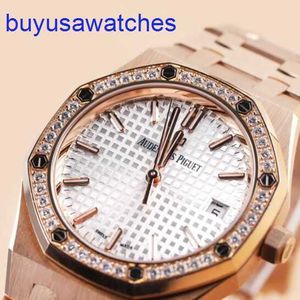 AP Piloto Pilot Wrist Watch 77351Or White Disc Ring Diamond 18k Rose Gold Rose Royal Oak Womens 34mm Gold Rose Gold