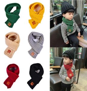 Fashion Lovely Kids boys girls winter scarf warm neck baby scarves solid soft knit wraps shawl collar children stretch toddler sca8904518