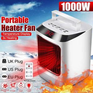 Wazony 1000W Mini Electric Electric Heater Portable Desktop PTC Ceramiczne ogrzewanie ciepłe powietrze Blower Home Office Bieger Maszyna na zimę