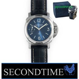 럭셔리 시계 복제품 Panerai 자동 크로노 그래프 손목 시계 Luminors 마리나 로고 블루 마레 44mm 스테인레스 스틸 블루 파일 PAM01085 9 월 N6K7