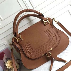 Marcie Bag Small Double Carry 가방 안장 스티치 그레이드 가죽 패션 럭셔리 디자이너 어깨 가방 토트 경제 대용량 크로스 바디 핸드백 725