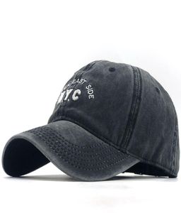 ボールキャップサマーウォッシュ古いデニム野球帽子レターNYC刺繍釣りsun6868142