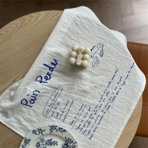 Serviette Tisch Serviette Koreanische Ins Style Blau handgeschrieben