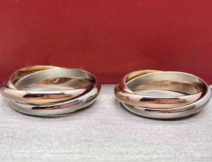 Titanium Steel Three Ring Para Pierścień Pierścień Prosty mężczyźni i kobiety Pierścień Pierścień