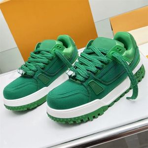 Designer neuer Schuhe Trainer Maxi Sneaker Mode Shoelace Perlen pralle Freizeitschuhe Frauen Männer Top-Qualität Leder-Bahnsteig-Sneaker mit Kistengröße 35-45 Z18