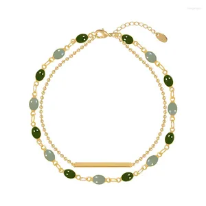 Charm Bracelets Green Beads For Women Tourmaline 2 Layers Yoga Holiday Bracelet High Quality Necklace Jewelry