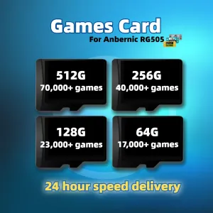 Card Card Card per Anbernic RG505 Tutti i giochi retrò preinstallati con emulatore TF Memoria 512G 70.000+ 256G 128G 64G