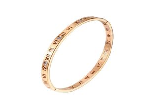 Roman numeral bracelet with rose gold clasp and diamond ring F11304334580