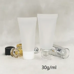 Förvaringsflaskor hudvårdsförpackningsbehållare 30g transparent mjuk rörkräm diy pressning kosmetik med skruvmössa