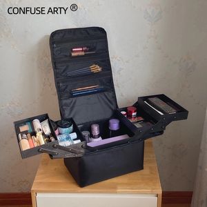 Make Up up Bag Handd de grande capacidade Multi-camada Manicure Hairdressing Kit de ferramentas de bordado de bordado Caso de armazenamento Caso