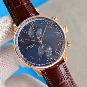 IWC Portuguese IW371446 AAA 3A品質ウォッチ40.9mmメンズギフトボックスレザーバンドIWCity Watch 1126