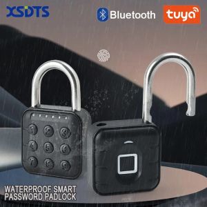 Locks Door Locks Tuya Bluetooth Smart Biometric FingerPrint Lock Keyless Quick Unlock Anti Stöld Hänglås IP67 Vattentät hemresor