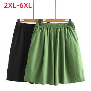 Senhoras de verão plus shorts para mulheres grandes perna larga larga larga 3xl 4xl 5xl 6xl 240415