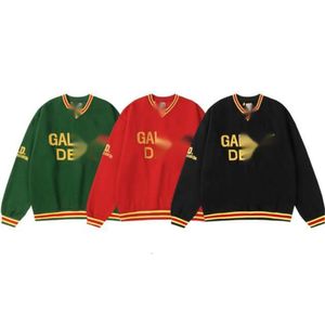 Gallrey Tee Depts Tasarımcı Hoodie En Kalite Lüks Moda Hoodies Sweatshirt İşlemeli Mektup Kontrast Gevşek Sonbahar Kış Erkekleri Kadınlar Peluş V-Neck Hoodie