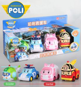 4pcs Original Boy Poli Robocar Korea Poli Carro Inercial Crianças Toys Transformação Anime Figura Toys para Crianças PlayMobil 101490134