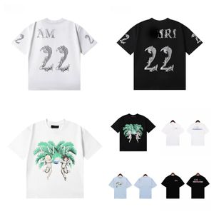 2024 Yeni Airbrush Cherub Dili Tee Erkek Kadın Tasarımcı Tişörtleri Ma Suluboya Bar Büyük Boy 22 Kısa Kollu Lüks Hip Hop Street Giyim S-XL Tshirt