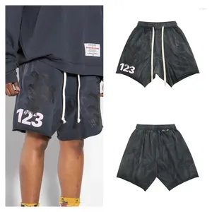 Erkek Şort Vintage Siyah RRR123 24SS Ağır Siklet Batılı Çizme Chino Pantolon Günlük Atletik Gevşek Fit Rolled Hem