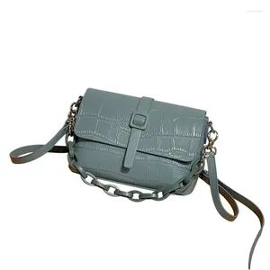 Bolsa de couro de crocodilo de bolsa Bolsa de couro genuíno Crossbody Femal Fashion Chain Small Square Lady Messenger ombro