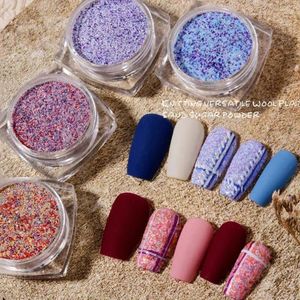 Nagel glitter blixt rutig hav salt japansk aurora diy dekoration kristall sockerpulver ullkonst