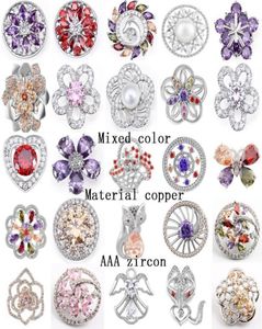 whole 50pcslot Mix styles Random 18mm Zircon Rhinestone Metal Snap Button Charm Fit Bracelets necklace jewelry gift16967379