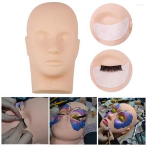 Falska ögonfransar 1pc förlängningsmassage mannequin huvud professionell träning makeup modell fransar ympning kosmetisk ögonfransövning verktyg