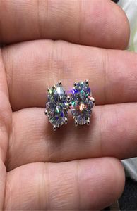 (Om falskt, återbetalning 10 gånger priset) med cericate 100% original 925 Silver 1CT Zirconia Diamond Stud Earrings for Women Gift7481622