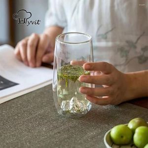 Bicchieri di vino alto vetro borosilicato 330-375 ml 3d giapponese fuji popinteaps tazza