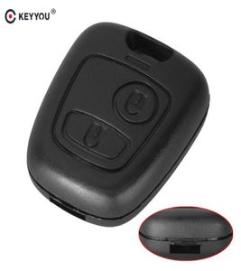 2 Tasten Ersatz Remote Blank Car Key Shell FOB Hülle für Peugeot 206 307 107 207 407 NO Klinge Auto Key Case9917305