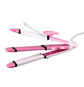 Kemei Professional Mini 3 em 1 Multifuncional Turmalina Cabelo Cabelo Cabelo Curador de Ferro Currubado Curador Froto Curling Iron8026395