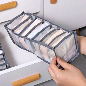 Sacos de armazenamento calças de roupas íntimas dobráveis Caixa de nylon calcinha de gaveta de calcinha Dormitório acabamento de malha respirável