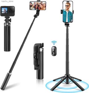 Selfie Monopods Mini Selfie Stick Mobile Stativ mit Remote -Upgrade -Design 40 Erweiterbares Ladeblech Bluetooth Control Y240418