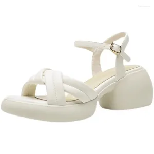 Sandals 2024 Platform Suit Female Beige Summer Heels Clear Shoes Women's All-Match Med Espadrilles Nude Girls